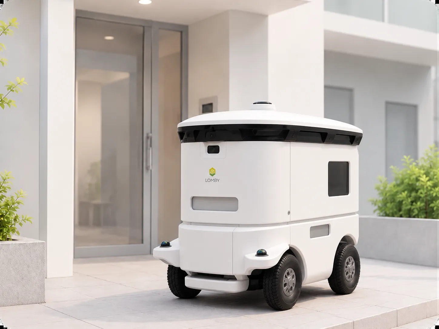 街中を走行するLOMBYの配送ロボット LM-A