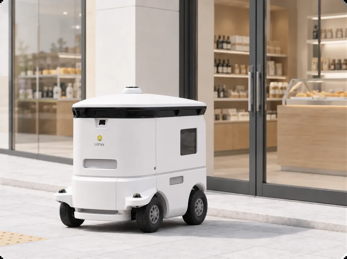 街中を走行するLOMBYの配送ロボット LM-A