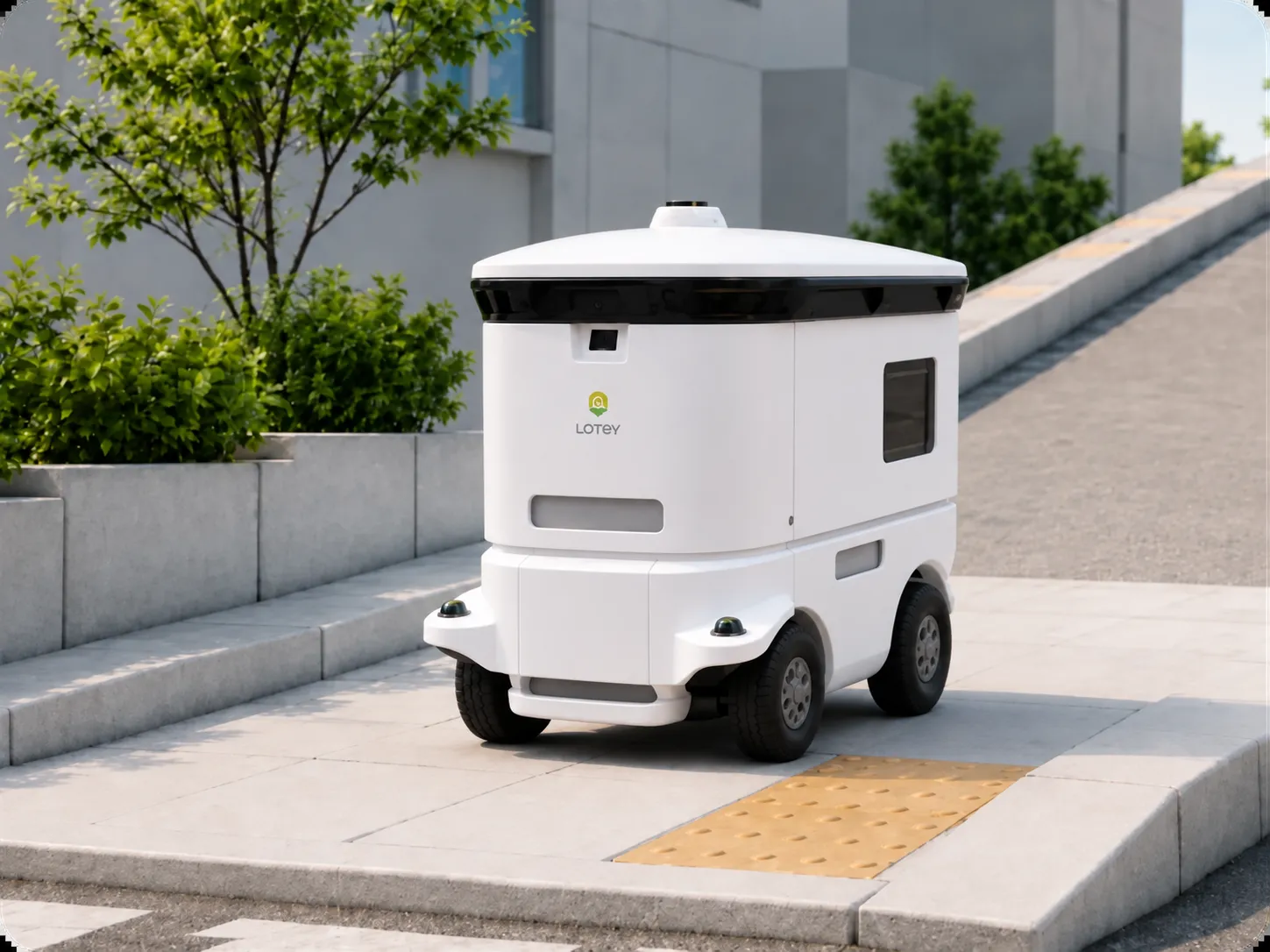 街中を走行するLOMBYの配送ロボット LM-A