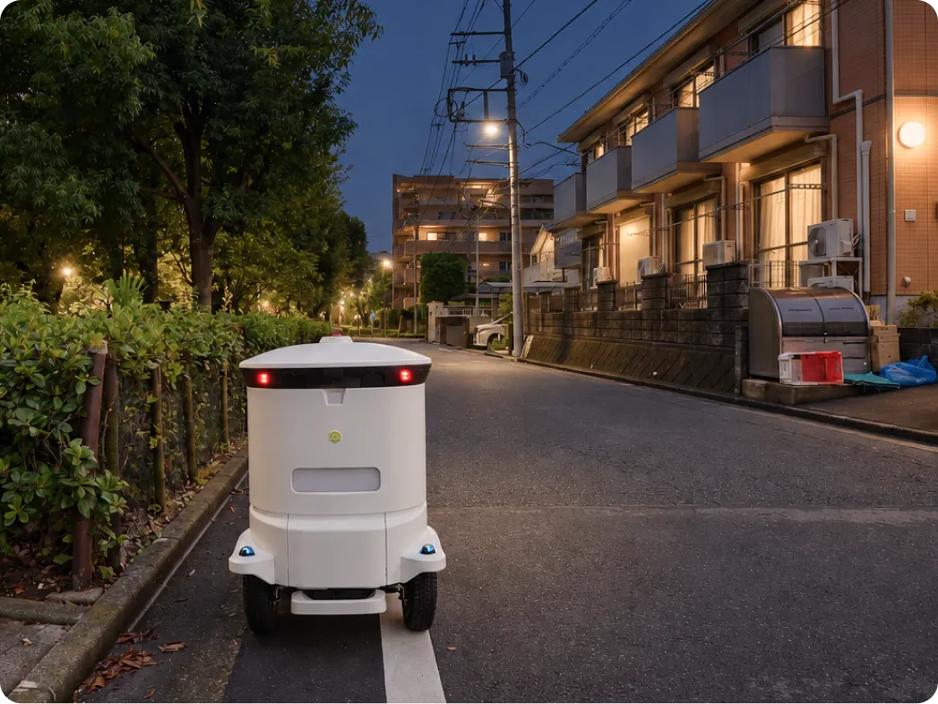 街中を走行するLOMBYの配送ロボット LM-A