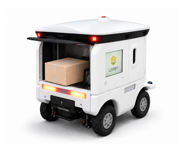 街中を走行するLOMBYの配送ロボット LM-A