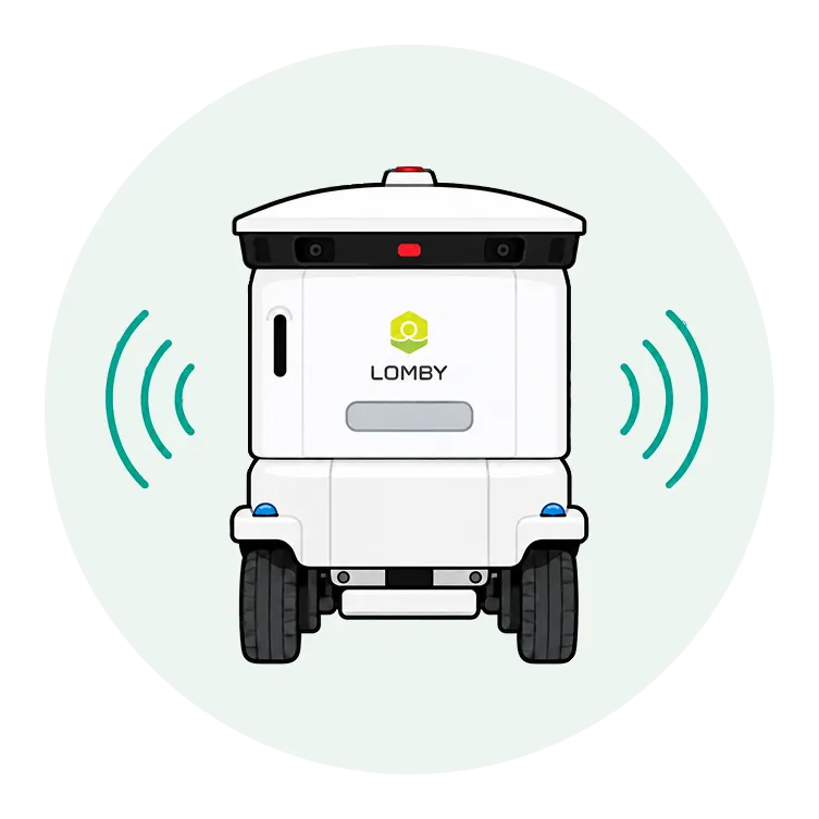 街中を走行するLOMBYの配送ロボット LM-A